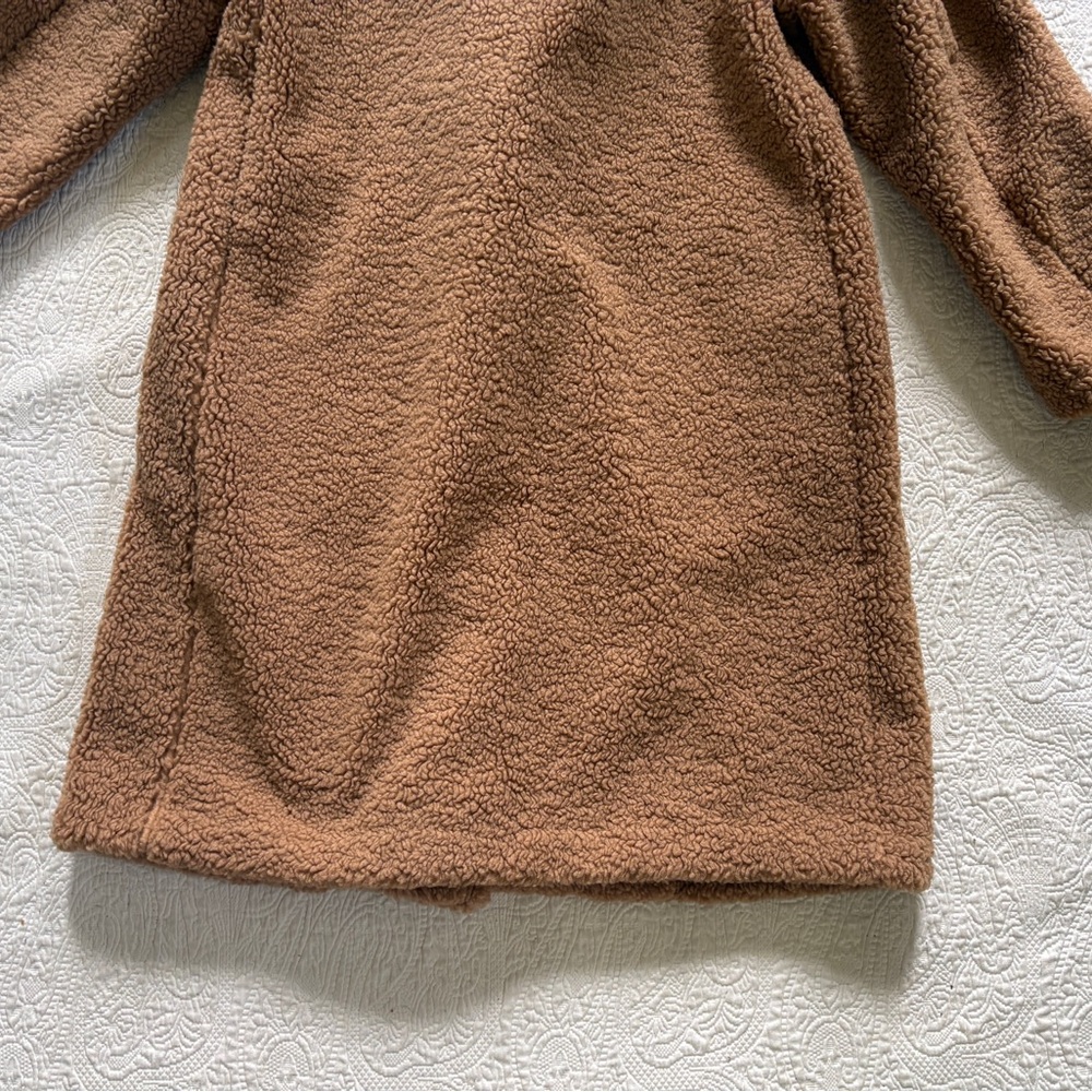 NWT Uniqlo Women's jacket Coat Brown Dark Beige Faux Shearling Jacket - size XS - Picture 6 of 13